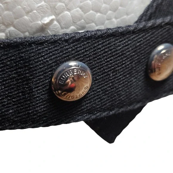 Burberry TB Monogram Motif Baseball Cap Hat Black Cotton Twill Luxury NWT